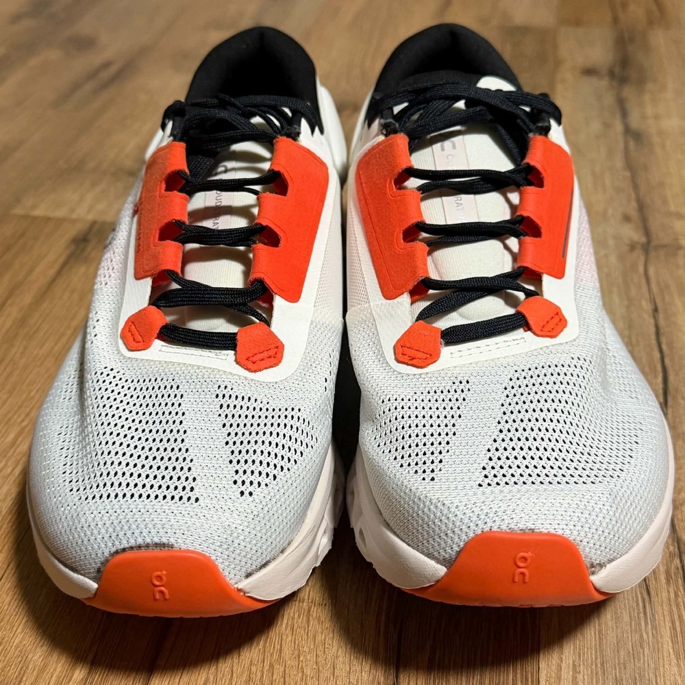 On Cloudstratus Mens Running Shoes White Orange Black 3MD30111148 US 9.5 - Picture 2 of 9